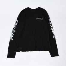 Load image into Gallery viewer, 新品未使用 CHROME HEARTS クロムハーツ 長袖Tシャツ サイズM アームロゴ サーマル コットン ブラック 中古 4b013578