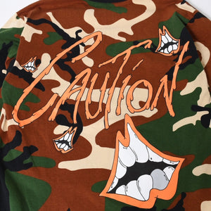 CHROME HEARTS × MATTY BOY クロムハーツ×マッティボーイ カモ柄 グラフィック クルーネック ロンT サイズ S 中古 美品 4b013634