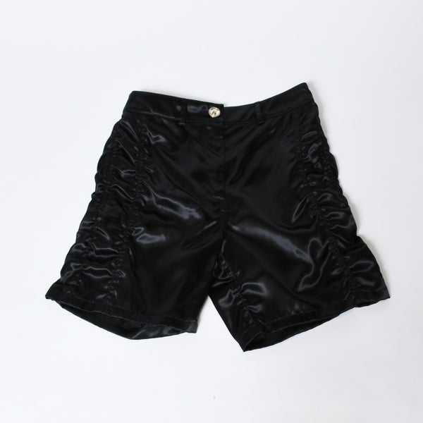 極美品 CHANEL シャネル 21SS ショーツ ショートパンツ P70669V62116 サイズ36 No.5ボタン ココマーク ブラック ギャザー 中古 4b013516