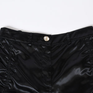 極美品 CHANEL シャネル 21SS ショーツ ショートパンツ P70669V62116 サイズ36 No.5ボタン ココマーク ブラック ギャザー 中古 4b013516