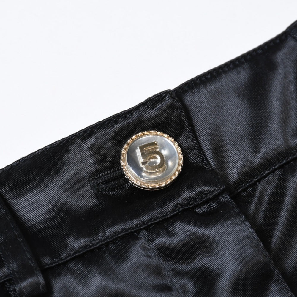 Very Good Condition CHANEL 21SS Shorts P70669V62116 Size 36 No.5 Button Here Mark Black Gathered Used 4b013516
