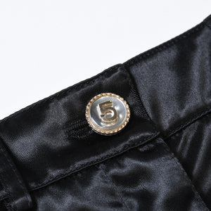 極美品 CHANEL シャネル 21SS ショーツ ショートパンツ P70669V62116 サイズ36 No.5ボタン ココマーク ブラック ギャザー 中古 4b013516
