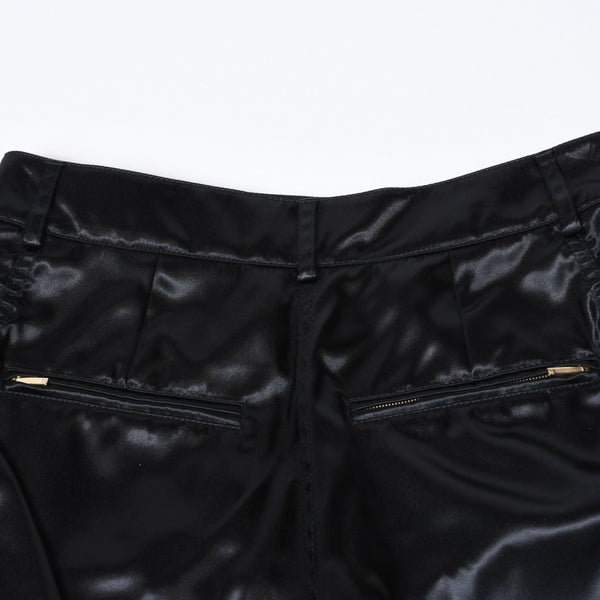極美品 CHANEL シャネル 21SS ショーツ ショートパンツ P70669V62116 サイズ36 No.5ボタン ココマーク ブラック ギャザー 中古 4b013516