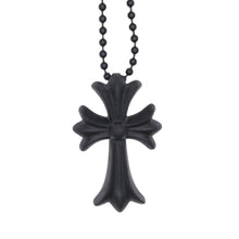 画像をギャラリービューアに読み込む, 新品未使用 CHROME HEARTS クロムハーツ RUBBER CH CRS SML ラバーCHクロス スモール ネックレス 全長約80cm 2019刻印 ブラック 中古 4b013273