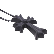 画像をギャラリービューアに読み込む, 新品未使用 CHROME HEARTS クロムハーツ RUBBER CH CRS SML ラバーCHクロス スモール ネックレス 全長約80cm 2019刻印 ブラック 中古 4b013273