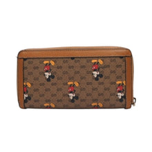 画像をギャラリービューアに読み込む, GUCCI×Disney グッチ×ディズニー ジップアラウンドウォレット 602532 ブラウン コーティングキャンバス レザー ゴールド金具 美品 中古 4b013234