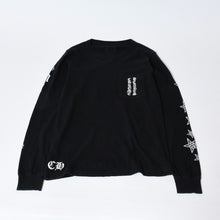 Load image into Gallery viewer, CHROME HEARTS クロムハーツ 長袖Tシャツ オールド サイズS フローラルクロス コットン ブラック 美品 中古 4b013528