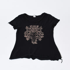 CHROME HEARTS クロムハーツ VINE DAGGER ヴァインダガー 半袖Tシャツ サイズM カットオフ ブラック 良品 中古 4b013630