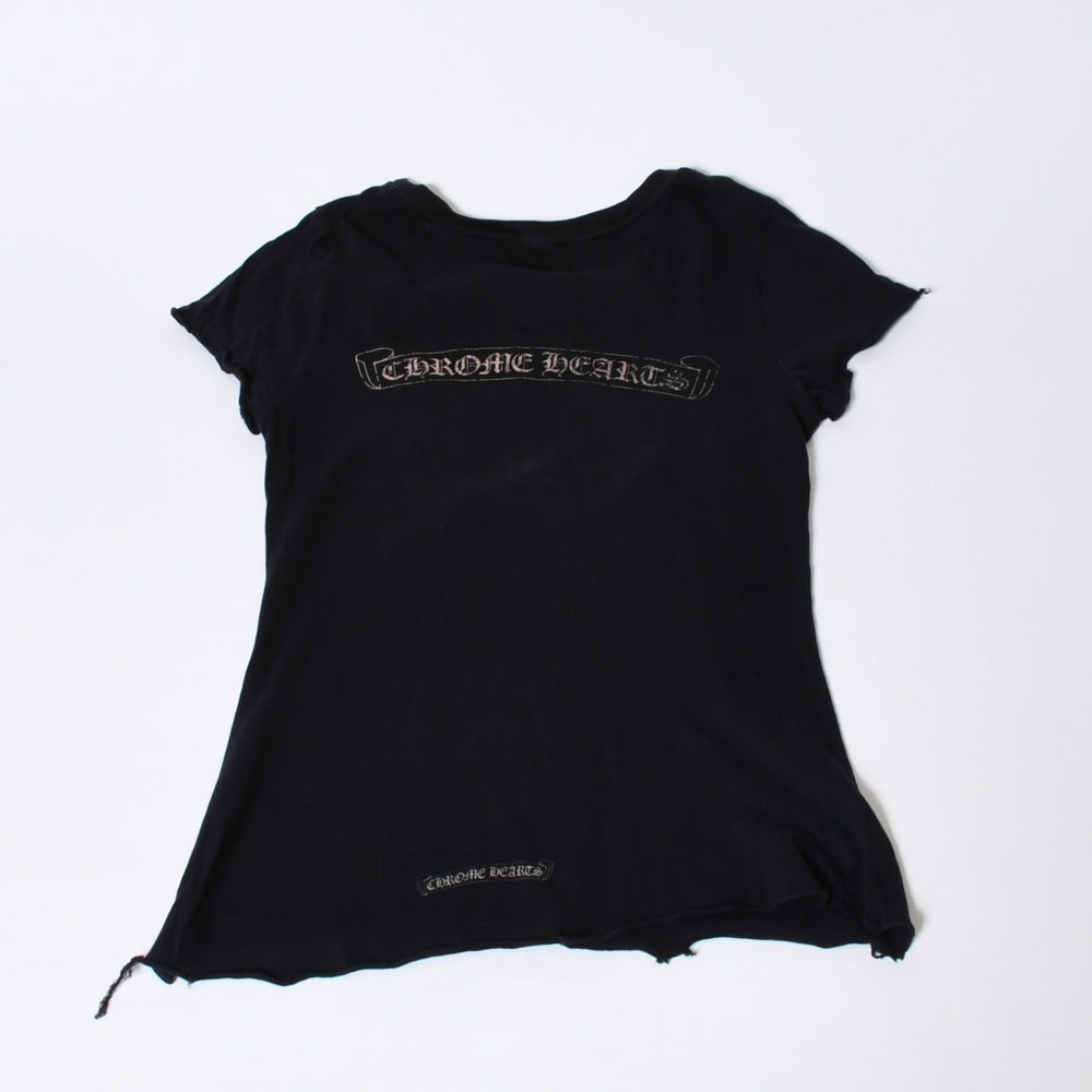 CHROME HEARTS VINE DAGGER Short sleeve T-shirt Size M Cutoff Black Good quality Used 4b013630