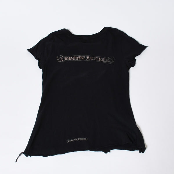 CHROME HEARTS クロムハーツ VINE DAGGER ヴァインダガー 半袖Tシャツ サイズM カットオフ ブラック 良品 中古 4b013630