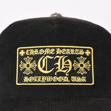 画像をギャラリービューアに読み込む, 極美品 CHROME HEARTS クロムハーツ コーデュロイ トラッカーキャップ CHロゴ刺繍 クロスボール シルバー 925 ブラック 中古 4b013890