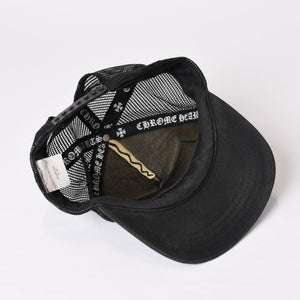 CHROME HEARTS クロムハーツ トラッカーキャップ CHロゴ刺繍 クロスボール シルバー 925 ブラック 良品 中古 4b013877
