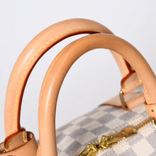 Load image into Gallery viewer, 極美品 LOUIS VUITTON ルイヴィトン ダミエ アズール キーポル55 ボストンバッグ N41429 PVC ヌメ革 ホワイト ブラウン 中古 4b013713