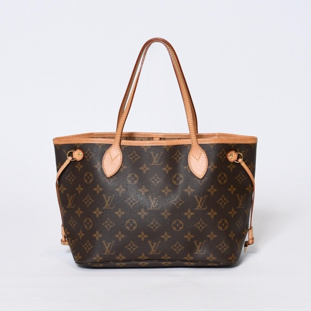 LOUIS VUITTON ルイヴィトン モノグラム ネヴァーフルPM ハンドバッグ M40155 ブラウン PVC ヌメ革 ゴールド金具 美品 中古 4b013696