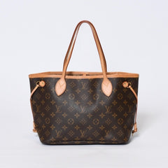 LOUIS VUITTON ルイヴィトン モノグラム ネヴァーフルPM ハンドバッグ M40155 ブラウン PVC ヌメ革 ゴールド金具 美品 中古 4b013696