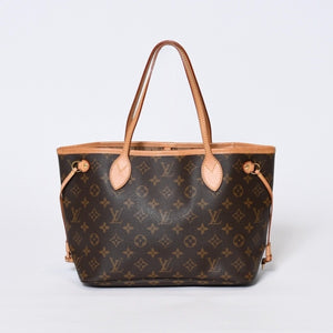 LOUIS VUITTON ルイヴィトン モノグラム ネヴァーフルPM ハンドバッグ M40155 ブラウン PVC ヌメ革 ゴールド金具 美品 中古 4b013696