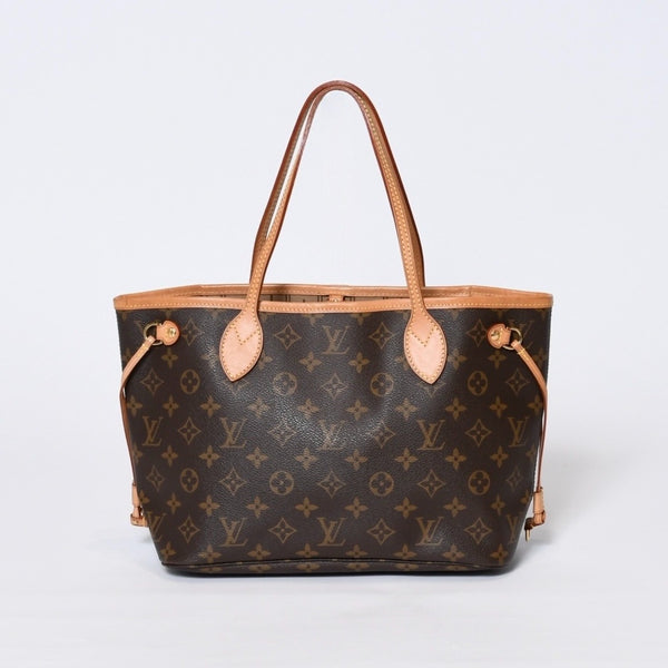 LOUIS VUITTON ルイヴィトン モノグラム ネヴァーフルPM ハンドバッグ M40155 ブラウン PVC ヌメ革 ゴールド金具 美品 中古 4b013696