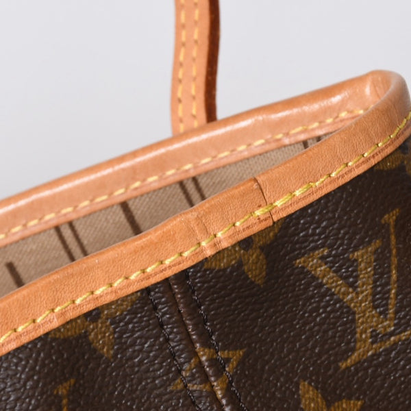 LOUIS VUITTON ルイヴィトン モノグラム ネヴァーフルPM ハンドバッグ M40155 ブラウン PVC ヌメ革 ゴールド金具 美品 中古 4b013696