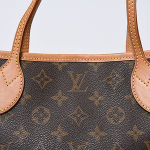 LOUIS VUITTON ルイヴィトン モノグラム ネヴァーフルPM ハンドバッグ M40155 ブラウン PVC ヌメ革 ゴールド金具 美品 中古 4b013696