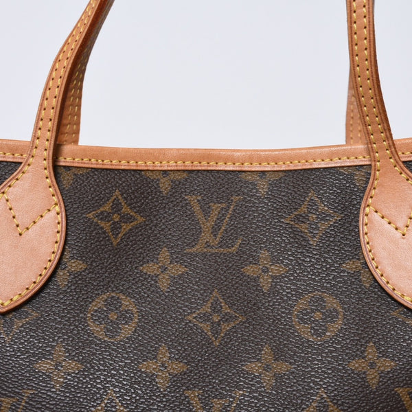 LOUIS VUITTON ルイヴィトン モノグラム ネヴァーフルPM ハンドバッグ M40155 ブラウン PVC ヌメ革 ゴールド金具 美品 中古 4b013696