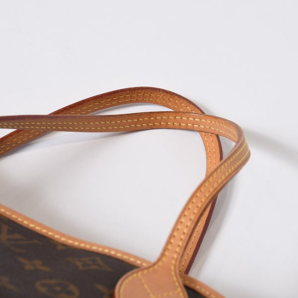 LOUIS VUITTON ルイヴィトン モノグラム ネヴァーフルPM ハンドバッグ M40155 ブラウン PVC ヌメ革 ゴールド金具 美品 中古 4b013696