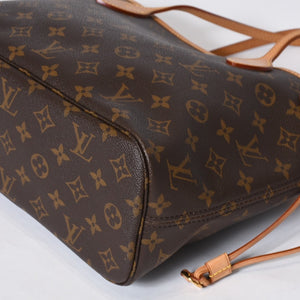 LOUIS VUITTON ルイヴィトン モノグラム ネヴァーフルPM ハンドバッグ M40155 ブラウン PVC ヌメ革 ゴールド金具 美品 中古 4b013696