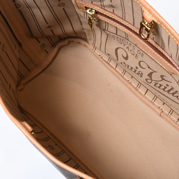 LOUIS VUITTON ルイヴィトン モノグラム ネヴァーフルPM ハンドバッグ M40155 ブラウン PVC ヌメ革 ゴールド金具 美品 中古 4b013696