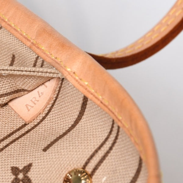 LOUIS VUITTON ルイヴィトン モノグラム ネヴァーフルPM ハンドバッグ M40155 ブラウン PVC ヌメ革 ゴールド金具 美品 中古 4b013696