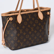 Load image into Gallery viewer, 新品同様 LOUIS VUITTON ルイヴィトン モノグラム ネヴァーフルPM トートバッグ M40155 ブラウン PVC ヌメ革 ゴールド金具 中古 4b013596