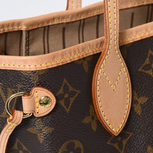 Load image into Gallery viewer, 新品同様 LOUIS VUITTON ルイヴィトン モノグラム ネヴァーフルPM トートバッグ M40155 ブラウン PVC ヌメ革 ゴールド金具 中古 4b013596