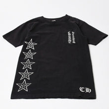 Load image into Gallery viewer, CHROME HEARTS クロムハーツ 半袖Tシャツ オールド T BAR スター プリント サイズ S ブラック ホワイト コットン 美品 中古 4b013688