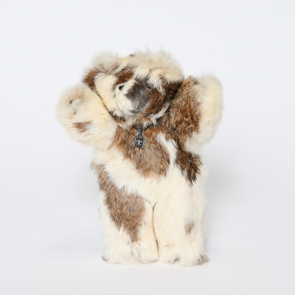 極美品 CHROME HEARTS クロムハーツ TEDDY BEAR テディベア ぬいぐるみ クロスボール BSフレア アイボリー ブラウン 中古 4b013100
