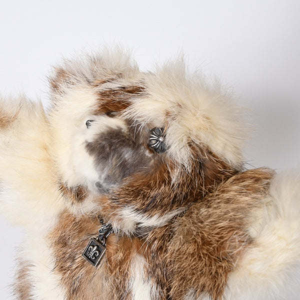 極美品 CHROME HEARTS クロムハーツ TEDDY BEAR テディベア ぬいぐるみ クロスボール BSフレア アイボリー ブラウン 中古 4b013100