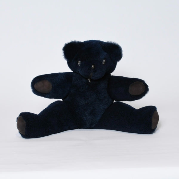 極美品 CHROME HEARTS クロムハーツ TEDDY BEAR テディベア ぬいぐるみ クロスボール ダガー シアリング ネイビー 中古 4b013103