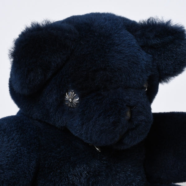 極美品 CHROME HEARTS クロムハーツ TEDDY BEAR テディベア ぬいぐるみ クロスボール ダガー シアリング ネイビー 中古 4b013103