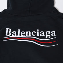 Load image into Gallery viewer, BALENCIAGA バレンシアガ ロゴ パーカー フーディ 620973 サイズXXS ブラック コットン 美品 中古 4c071817