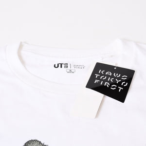 極美品 UNIQLO ユニクロ ｘ KAWS カウズ コラボ 半袖Tシャツ ホワイト サイズ XL 中古4b005651