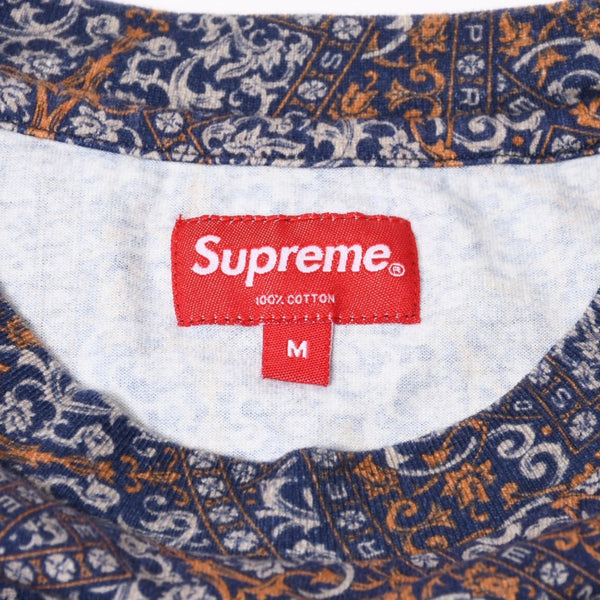 Supreme Small Box Tee Navy Froral Cards RN101837 シュプリーム Tシャツ ネイビ― サイズM 美品 中古 4b012607