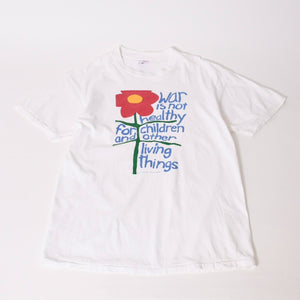 VINTAGE ヴィンテージ 90's メッセージプリント 半袖Tシャツ サイズL ホワイト 古着 美品 中古 4b013800
