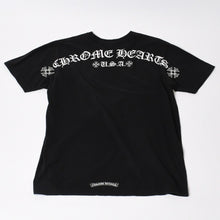Load image into Gallery viewer, CHROME HEARTS クロムハーツ プリント 半袖Tシャツ ロゴ コットン ブラック ホワイト サイズXL 美品 中古 4b013837