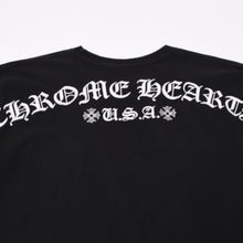 Load image into Gallery viewer, CHROME HEARTS クロムハーツ プリント 半袖Tシャツ ロゴ コットン ブラック ホワイト サイズXL 美品 中古 4b013837