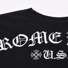 Load image into Gallery viewer, CHROME HEARTS クロムハーツ プリント 半袖Tシャツ ロゴ コットン ブラック ホワイト サイズXL 美品 中古 4b013837