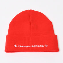 Load image into Gallery viewer, 新品未使用 CHROME HEARTS クロムハーツ ニットキャップ ビーニー CHロゴ 刺繍 レッド アクリル ONE SIZE 中古 4b013895