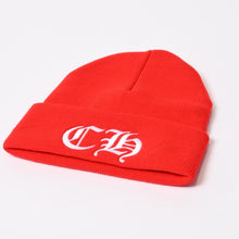 Load image into Gallery viewer, 新品未使用 CHROME HEARTS クロムハーツ ニットキャップ ビーニー CHロゴ 刺繍 レッド アクリル ONE SIZE 中古 4b013895