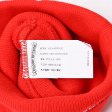 Load image into Gallery viewer, 新品未使用 CHROME HEARTS クロムハーツ ニットキャップ ビーニー CHロゴ 刺繍 レッド アクリル ONE SIZE 中古 4b013895