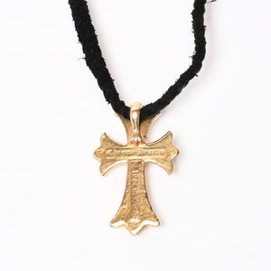 CHROME HEARTS クロムハーツ SML CH CROSS 22K スモール CHクロス ペンダント チャーム 重量約41.7g ボロチップ レザーブレード 美品 中古 4b014001