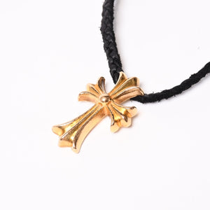 CHROME HEARTS クロムハーツ SML CH CROSS 22K スモール CHクロス ペンダント チャーム 重量約41.7g ボロチップ レザーブレード 美品 中古 4b014001