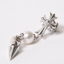 画像をギャラリービューアに読み込む, 新品未使用 CHROME HEARTS クロムハーツ × ミキモト MIKIMOTO タイニー ドロップ ピアス パール 18K WG 中古 4b013915