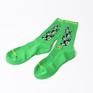 新品未使用 CHROME HEARTS クロムハーツ × MATTY BOY マッティボーイ SOCKS PPO CHOMPER チョンパーソックス 靴下 グリーン 中古 4b013677