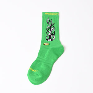 新品未使用 CHROME HEARTS クロムハーツ × MATTY BOY マッティボーイ SOCKS PPO CHOMPER チョンパーソックス 靴下 グリーン 中古 4b013677